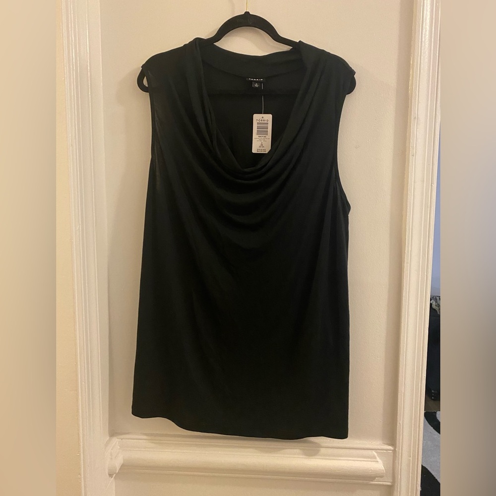 torrid Black Sleeveless Cowl Neck Tank
